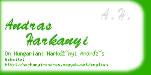 andras harkanyi business card